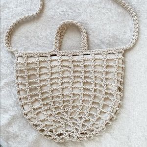Madewell woven canvas knit basket bag